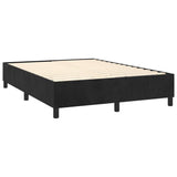 Sommier à lattes de lit et matelas LED Noir 140x190 cm Velours