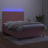 Sommier à lattes de lit et matelas LED Rose 140x200 cm Velours