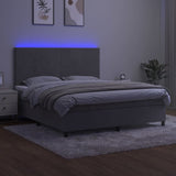 Sommier à lattes de lit avec matelas LED Gris clair 160x200 cm