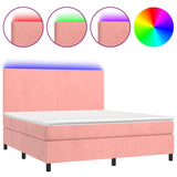 Sommier à lattes de lit et matelas LED Rose 160x200 cm Velours