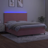 Sommier à lattes de lit et matelas LED Rose 160x200 cm Velours