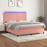 Sommier à lattes de lit et matelas LED Rose 160x200 cm Velours