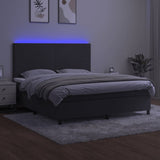 Sommier à lattes de lit avec matelas LED Gris foncé 180x200 cm