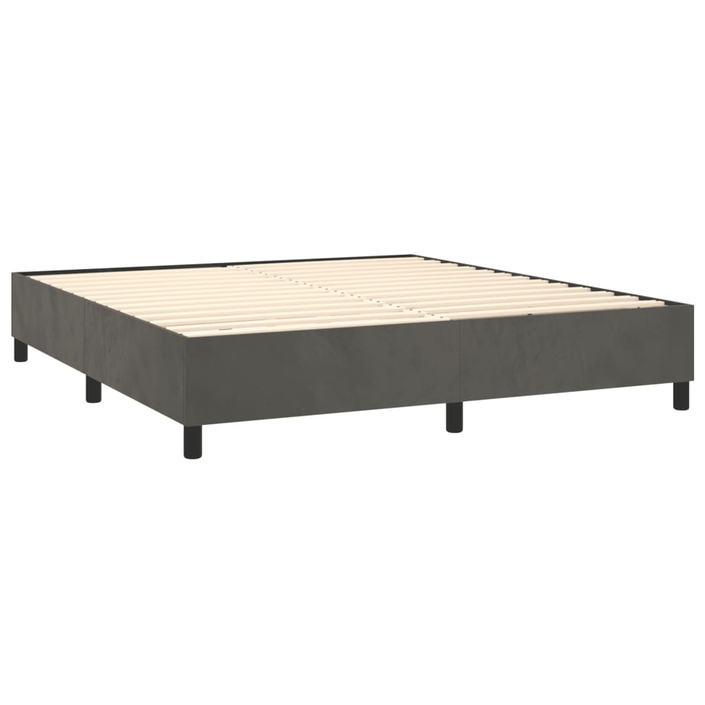 Sommier à lattes de lit avec matelas LED Gris foncé 180x200 cm