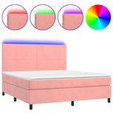 Sommier à lattes de lit et matelas LED Rose 180x200 cm Velours