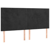 Sommier à lattes de lit et matelas LED Noir 200x200 cm Velours