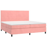 Sommier à lattes de lit et matelas LED Rose 200x200 cm Velours