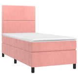 Sommier à lattes de lit matelas et LED Rose 100x200 cm Velours