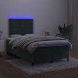 Sommier à lattes de lit matelas et LED Vert foncé 120x200 cm