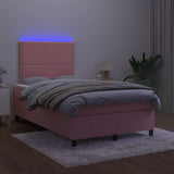 Sommier à lattes de lit avec matelas LED Rose 120x200cm Velours