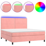 Sommier à lattes de lit matelas et LED Rose 160x200 cm Velours