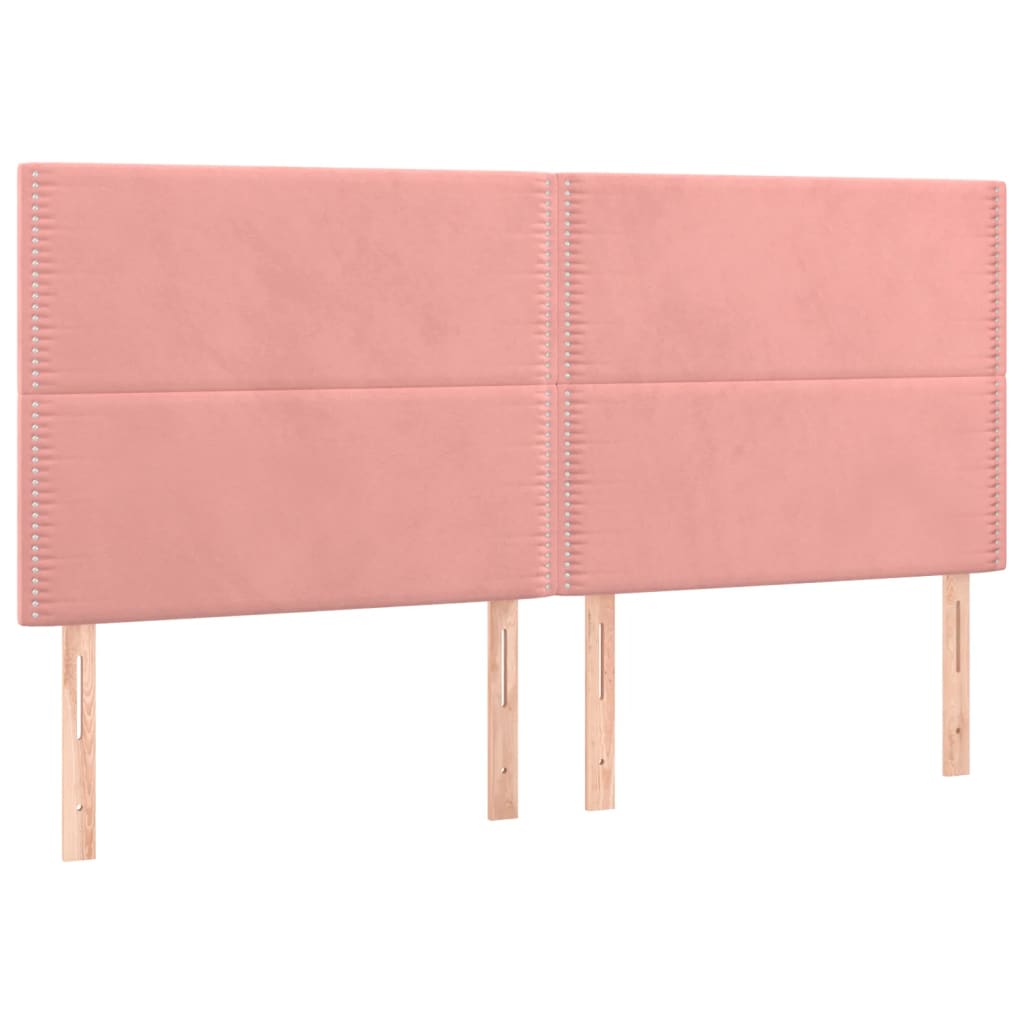 Sommier à lattes de lit matelas et LED Rose 180x200 cm Velours