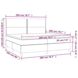 Sommier à lattes de lit matelas et LED Bleu foncé 200x200 cm