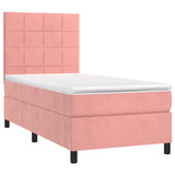 Sommier à lattes de lit matelas et LED Rose 100x200 cm Velours