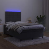 Sommier à lattes de lit matelas et LED Noir 120x200 cm Velours