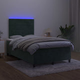 Sommier à lattes de lit matelas et LED Vert foncé 120x200 cm