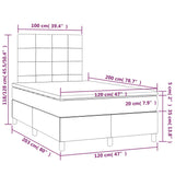 Sommier à lattes de lit matelas et LED Vert foncé 120x200 cm