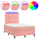 Sommier à lattes de lit avec matelas LED Rose 120x200cm Velours