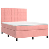 Sommier à lattes de lit matelas et LED Rose 140x190 cm Velours