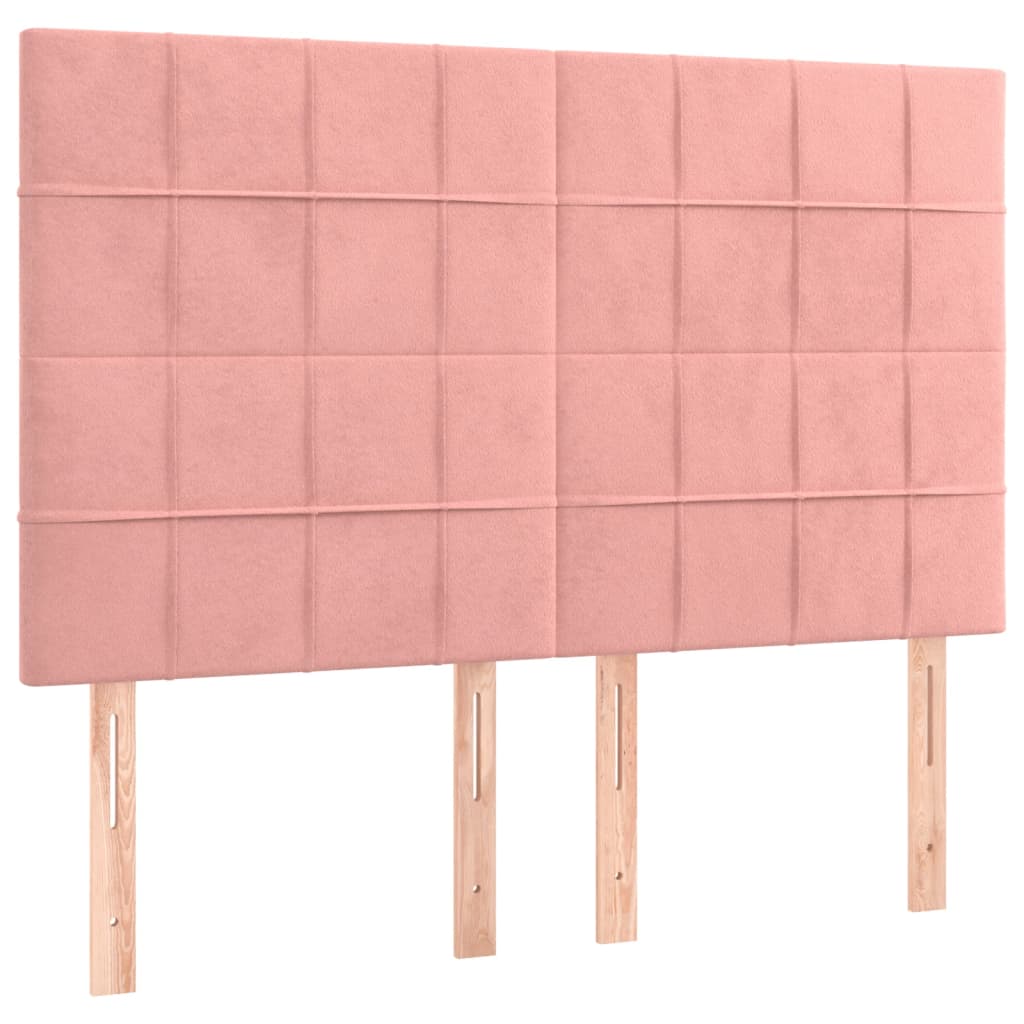 Sommier à lattes de lit matelas et LED Rose 140x190 cm Velours