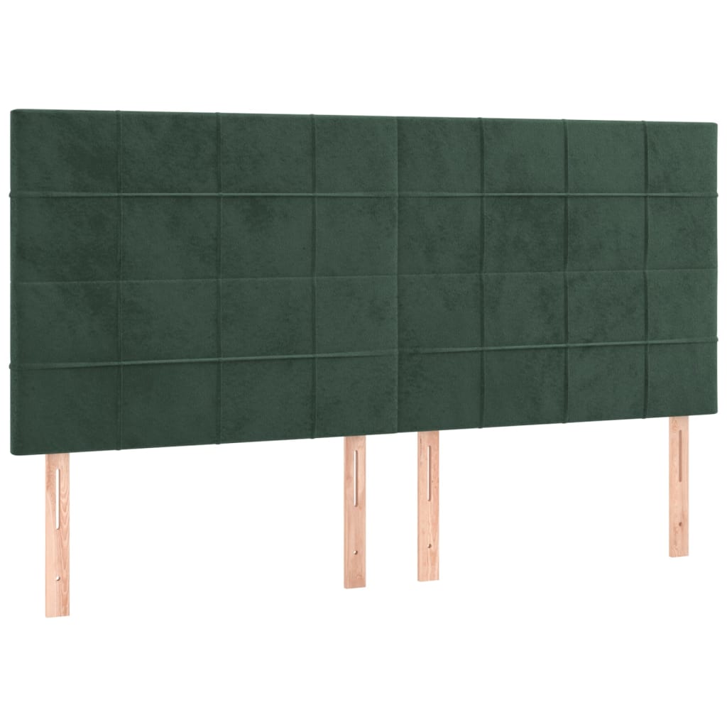 Sommier à lattes de lit matelas et LED Vert foncé 200x200 cm