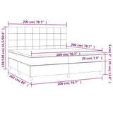 Sommier à lattes de lit matelas et LED Vert foncé 200x200 cm