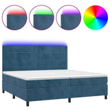 Sommier à lattes de lit matelas LED Bleu foncé 200x200 cm