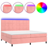 Sommier à lattes de lit matelas LED Rose 200x200 cm Velours