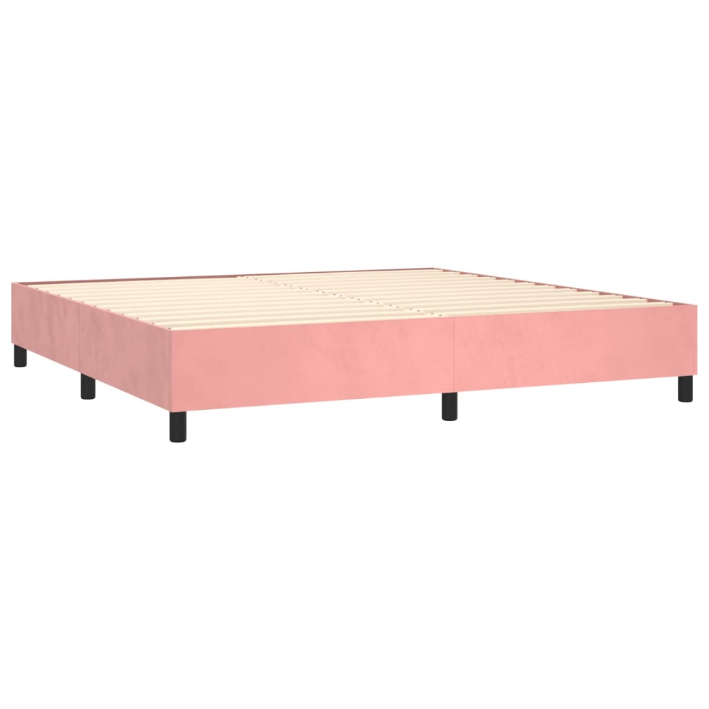 Sommier à lattes de lit matelas LED Rose 200x200 cm Velours