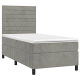 Sommier à lattes de lit matelas LED Gris clair 80x200cm Velours