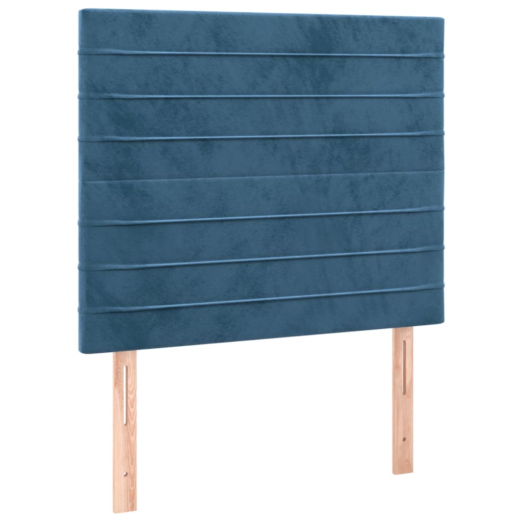 Sommier à lattes de lit matelas LED Bleu foncé 80x200cm Velours