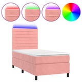 Sommier à lattes de lit avec matelas LED Rose 90x190 cm Velours