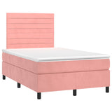 Sommier à lattes de lit avec matelas LED Rose 120x200cm Velours