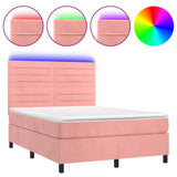 Sommier à lattes de lit avec matelas LED Rose 140x190cm Velours