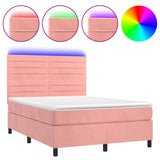 Sommier à lattes de lit avec matelas LED Rose 140x200cm Velours