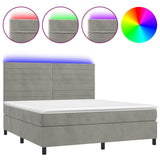 Sommier à lattes de lit avec matelas LED Gris clair 160x200 cm