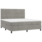 Sommier à lattes de lit avec matelas LED Gris clair 160x200 cm