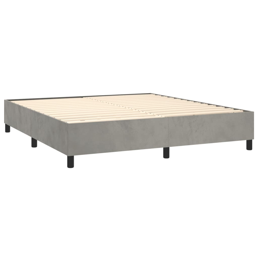 Sommier à lattes de lit avec matelas LED Gris clair 160x200 cm