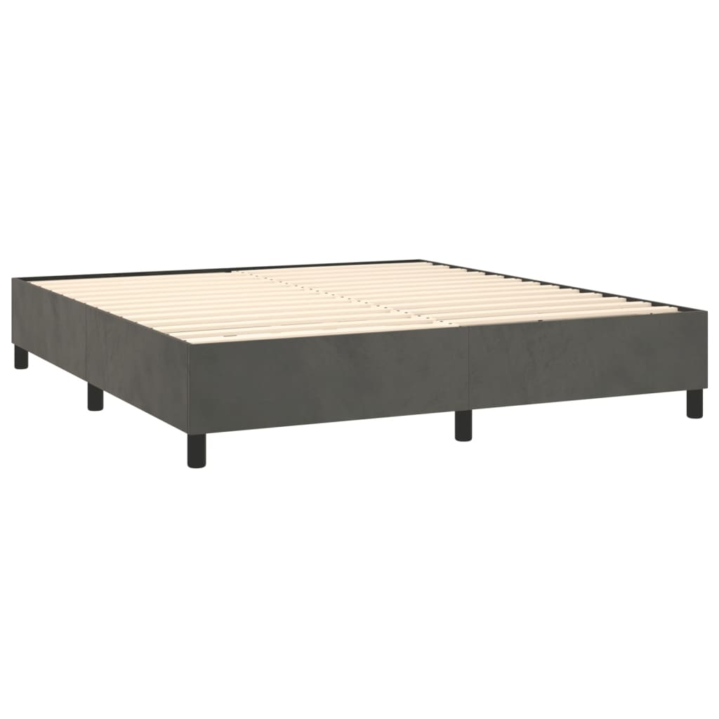 Sommier à lattes de lit avec matelas LED Gris foncé 160x200 cm