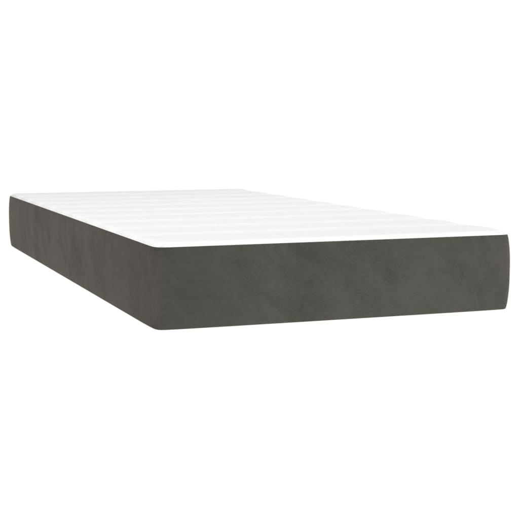 Sommier à lattes de lit avec matelas LED Gris foncé 200x200 cm