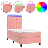 Sommier à lattes de lit avec matelas LED Rose 80x200 cm Velours