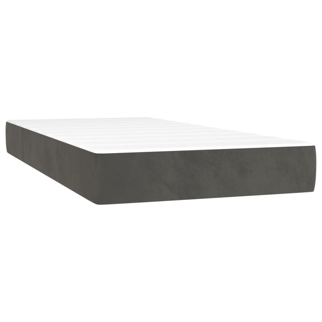 Sommier à lattes de lit matelas LED Gris foncé 90x200cm Velours