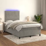 Sommier à lattes de lit avec matelas LED Gris clair 120x200 cm