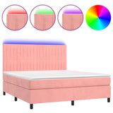 Sommier à lattes de lit matelas et LED Rose 160x200 cm Velours