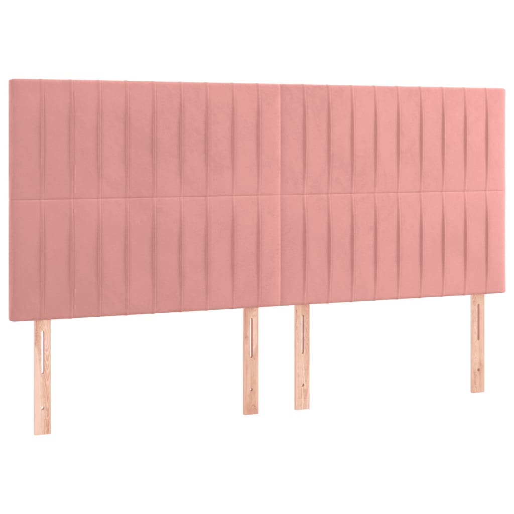 Sommier à lattes de lit matelas et LED Rose 160x200 cm Velours