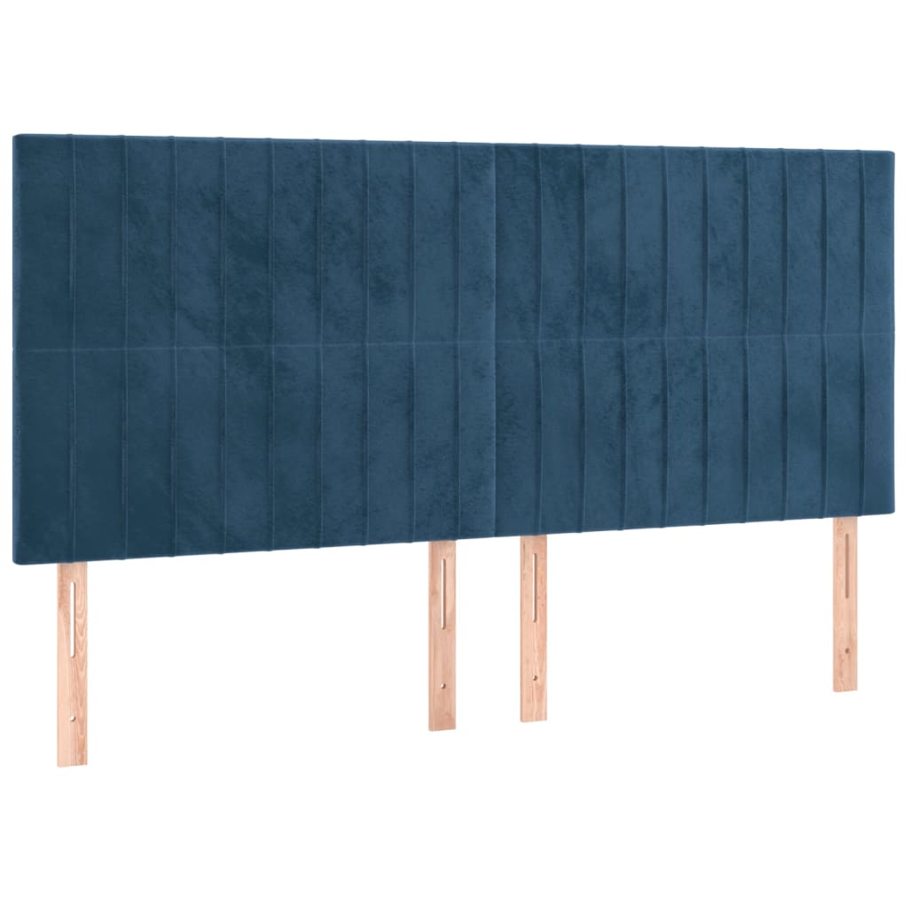 Sommier à lattes de lit matelas et LED Bleu foncé 200x200 cm