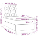 Sommier à lattes de lit matelas et LED Noir 100x200 cm Velours