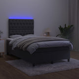 Sommier à lattes de lit matelas et LED Noir 120x200 cm Velours