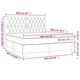 Sommier à lattes de lit matelas et LED Vert foncé 160x200 cm