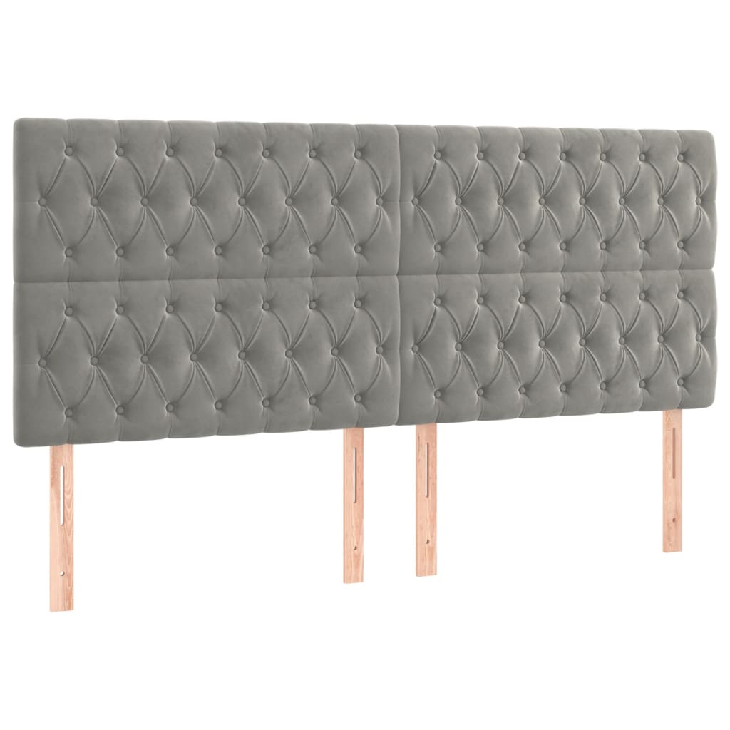 Sommier à lattes de lit matelas et LED Gris clair 200x200 cm